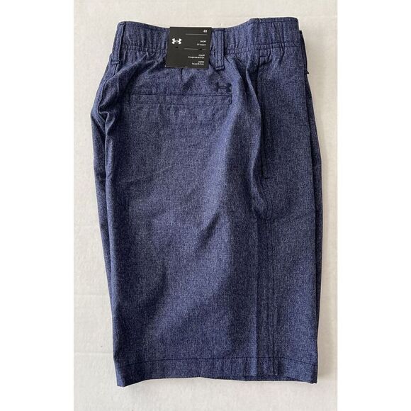 UNDER ARMOUR 1377359 410 Men Sz 32 Golf Vented Shorts Heather Blue 4-way Stretch - Picture 6 of 9